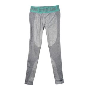 Gymshark Flex High Waisted Seamless Leggings Contour Gray Marl Teal Size Small